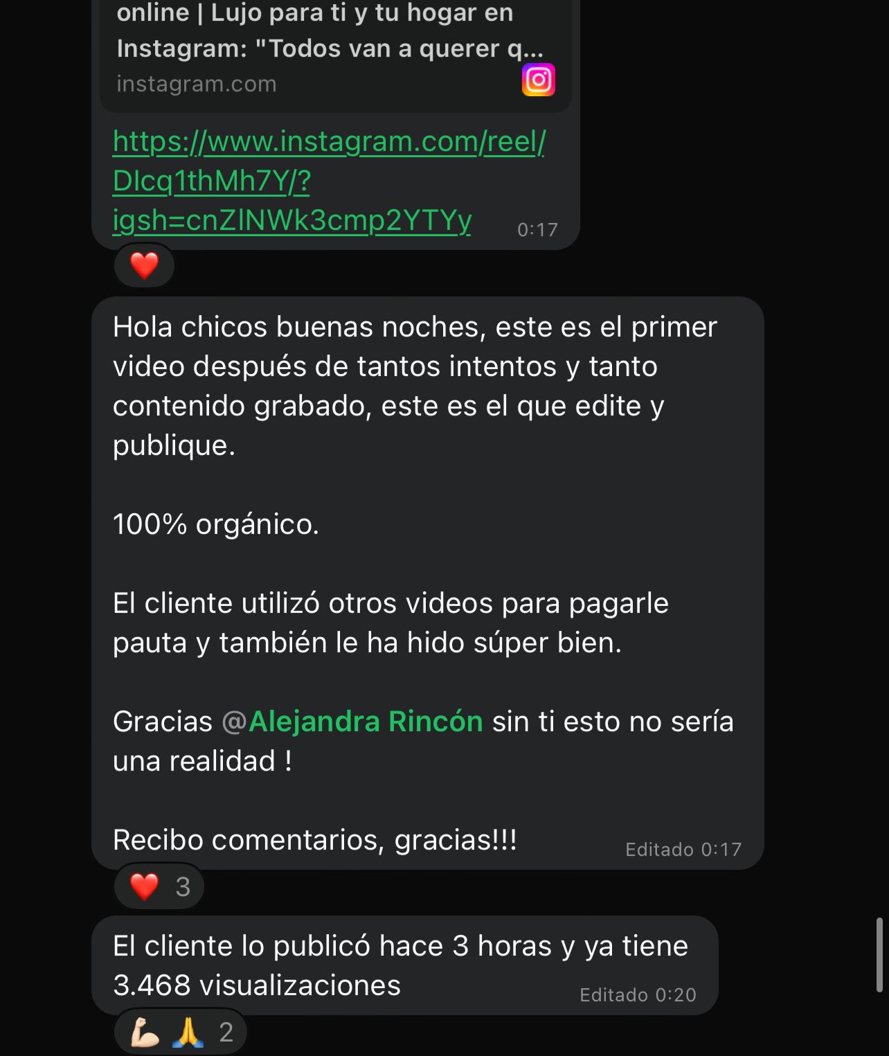 Primer video después del curso — 3.468 visualizaciones