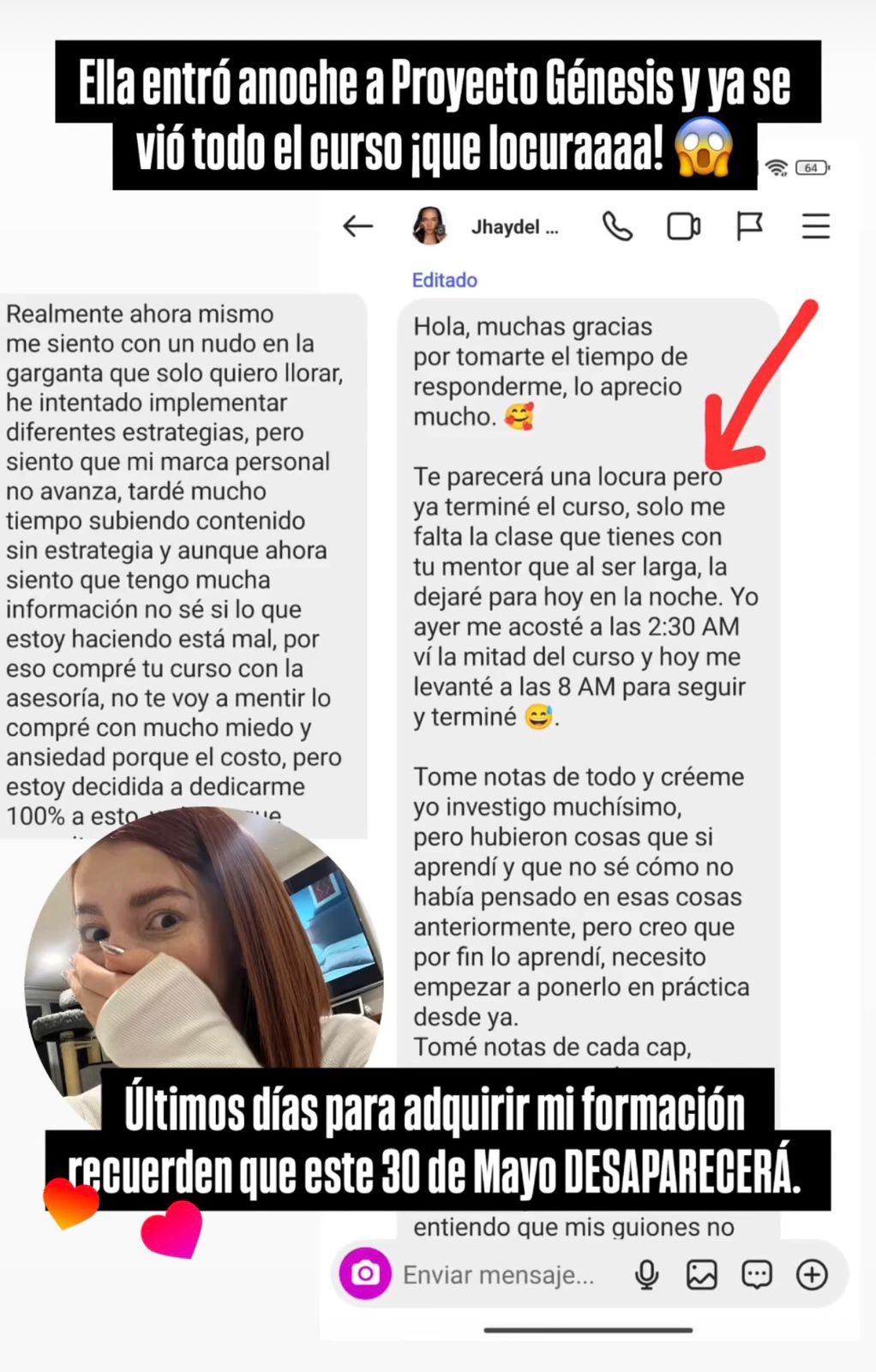Jhaydel — terminó todo el curso en una noche