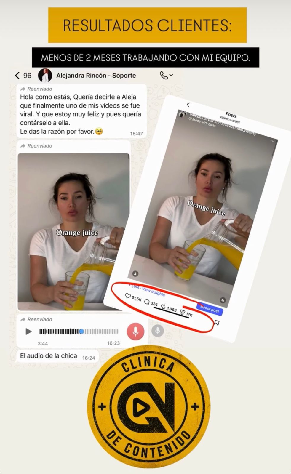 Resultados clientes — video viral