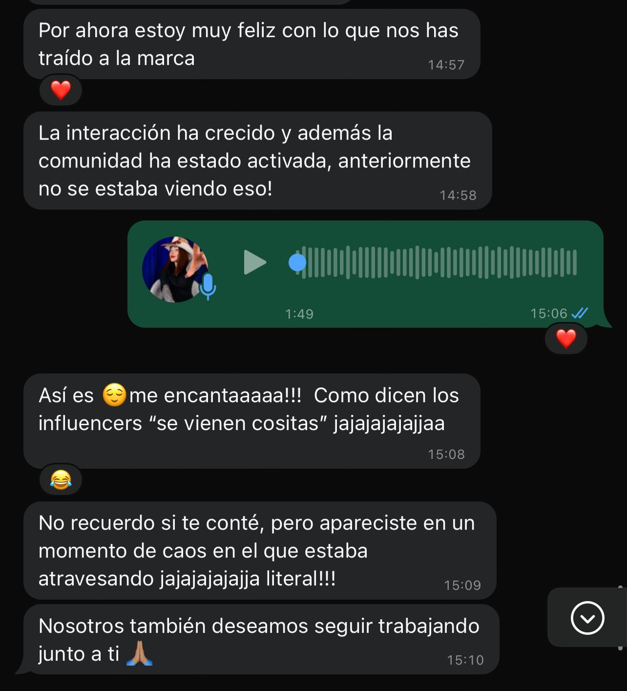 Comunidad activada y feliz con la marca