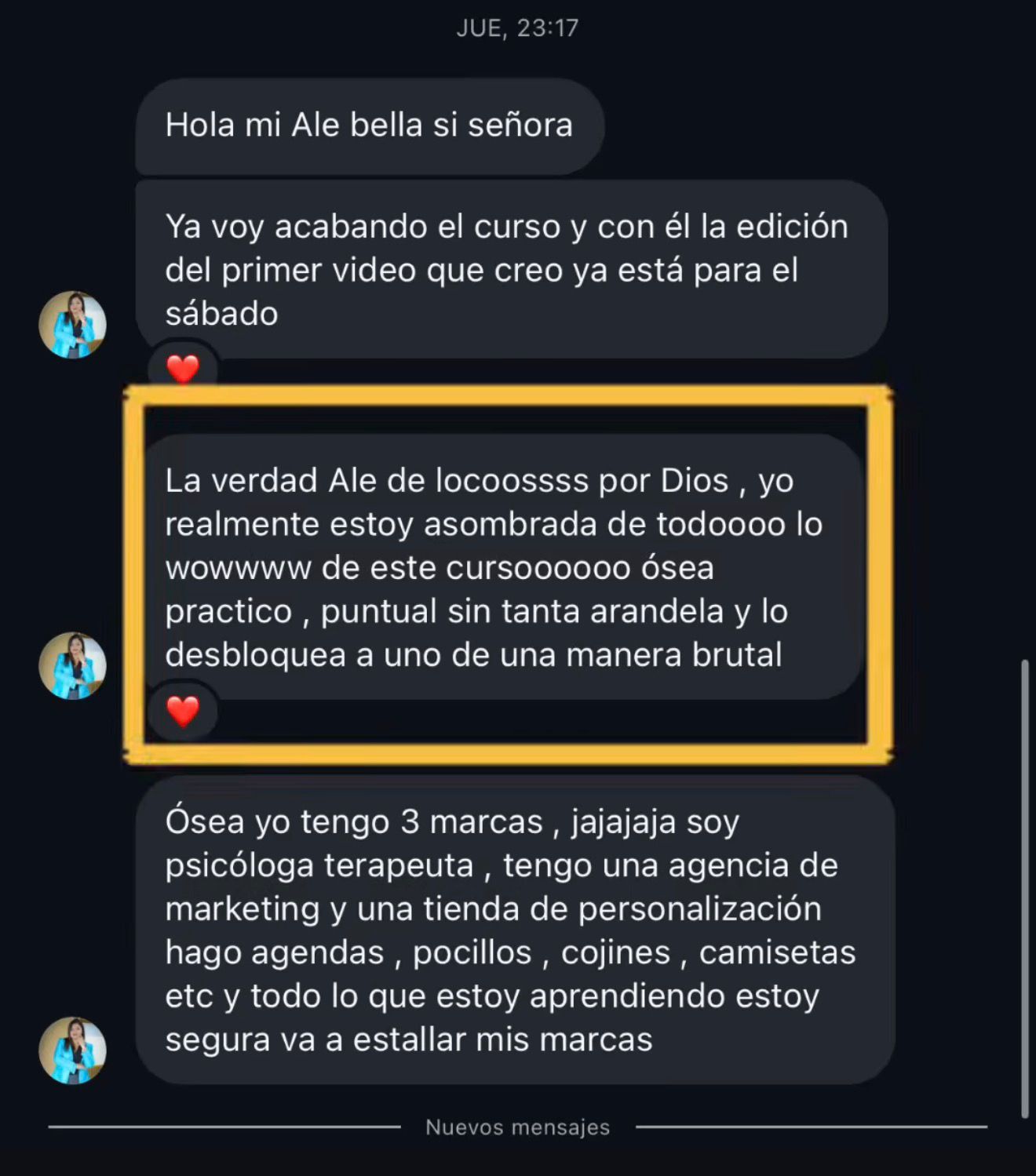 Asombrada del curso — práctico y desbloquea brutal