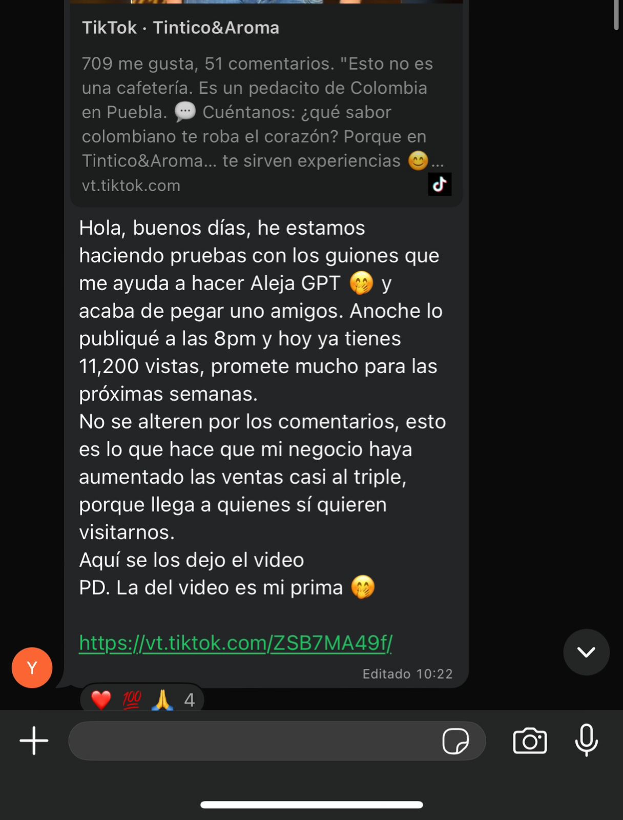Tíntico & Aroma — 11,200 vistas y ventas al triple